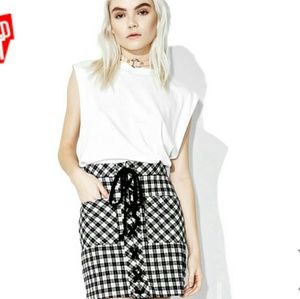 ❌❌SOLD❌❌Dolls kill plaid laceup mini skirt